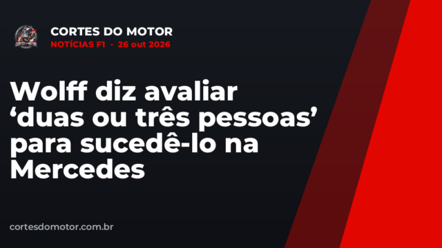 Wolff diz avaliar ‘duas ou três pessoas’ para sucedê-lo na Mercedes
